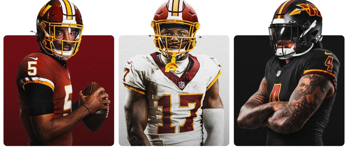 New Washington Commanders Uniforms and Helmets